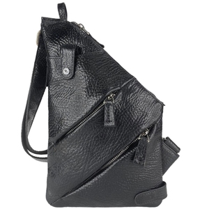 Мужская сумка Karya на молнии из натуральной кожи 6015-03 черная
