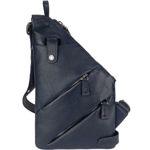 Мужская сумка Karya на молнии из натуральной кожи 6015-44 темно-синего цвета