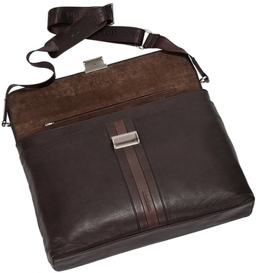 Чоловічий портфель з натуральної шкіри Tony Perotti Stripes 9514G-38 коричневий