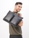 Чоловіча сумка-портфель на блискавці Tony Bellucci з натуральної шкіри 5206-1 чорного кольору