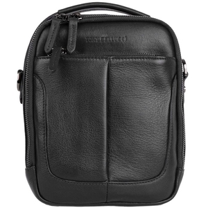 Кожаная сумка через плечо Tony Bellucci на два отдела TB5235-1 черного цвета