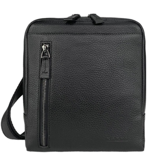 Мужская кожаная сумка Karya среднего размера KR0898-45 черного цвета