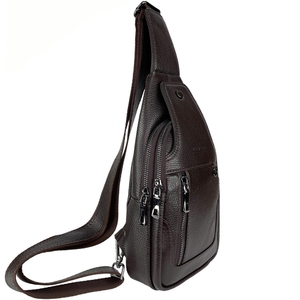Мужская сумка-слинг Karya с одной шлейкой KR0264-39 коричневого цвета
