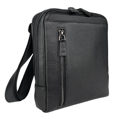Чоловіча шкіряна сумка Karya середнього розміру KR0898-45 чорного кольору