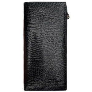 Чоловіче вертикальне портмоне з натуральної шкіри Karya 0969-03 чорного кольору, Чорний
