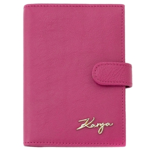 Кожаная обложка на автодокументы и паспорт Karya 443-040 розовая, Розовый