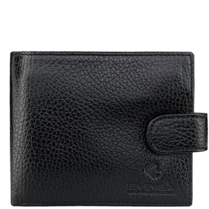 Кожаное портмоне Eminsa с откидным карманом ES1016-37-1 черного цвета, Черный