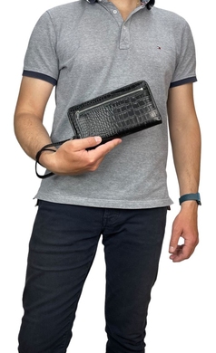 Мужское горизонтальное портмоне из натуральной кожи Karya 0704-53 черное, Черный