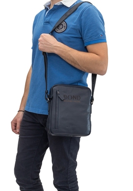 Мужская сумка Bond NON из натуральной телячьей кожи 1161-49 темно-синего цвета