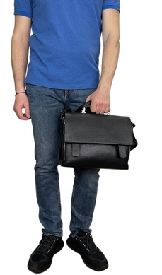 Чоловічий портфель Karya з відділом-органайзером 0368-45 чорного кольору