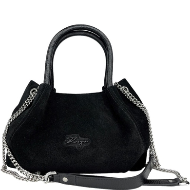 Жіноча замшева сумка Karya малого розміру KR2368-6 чорного кольору, Чорний