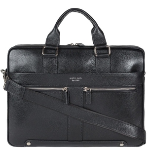 Мужская сумка-портфель Karya из натуральной телячьей кожи 0856-45 черная