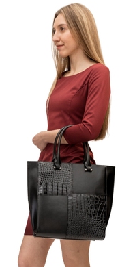 Жіноча сумка Mattioli із натуральної італійської шкіри 013-20C чорного кольору, Чорний