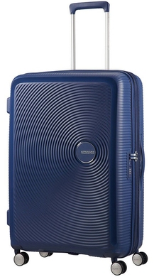 Валіза American Tourister Soundbox із поліпропілена на 4-х колесах 32G*003 (велика), Темно-синій