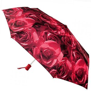 Зонт женский Fulton Open & Close-4 L346 Photo Rose Red (Красные розы)