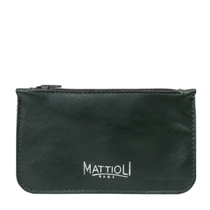 Шкіряна ключниця на блискавці Mattioli 082-20C темно-зеленого кольору