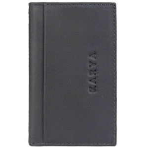 Кожаная кредитница Karya с прозрачными карманами KR056-081 серого цвета, Натуральная кожа, Гладкая, Серый