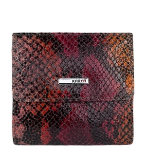 Малий гаманець Karya з лакованої шкіри KR1066-532 червоно-рожево-чорний