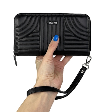 Шкіряний гаманець Tergan з кистьовим ременем TG5800 чорного кольору