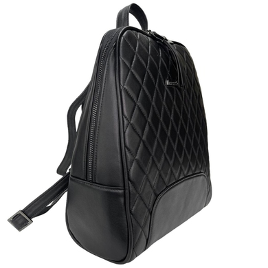 Женский кожаный рюкзак Vanessa Scani на один отдел VS0135-2000 черного цвета, Черный, Гладкая