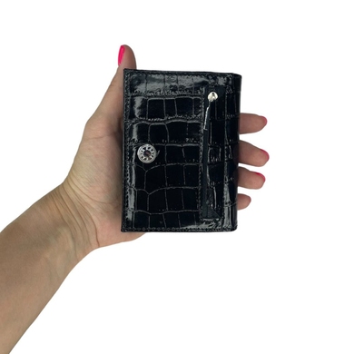 Малий шкіряний гаманець-кредитниця Karya 0027-06 чорного кольору