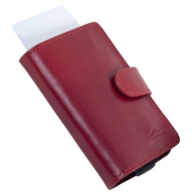 Кожаная кредитница с RFID Tony Perotti Nevada 3776 rosso (красная), Натуральная кожа, Гладкая, Красный
