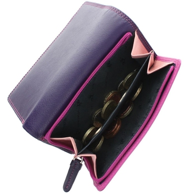 Женский кошелек из натуральной кожи с RFID Visconti Rainbow Bora RB43 Berry Multi