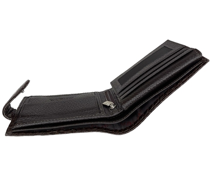 Портмоне мужское Karya с откидным карманом KR0980-57 темно-коричневое, Темно-коричневый