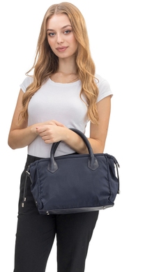 Женская текстильная сумка Vanessa Scani с натуральной кожей V048 темно-синего цвета, Темно-синий