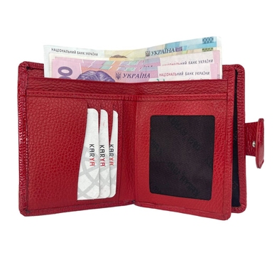 Жіночий гаманець з натуральної шкіри з лаком Karya 2015-074-2 червоного кольору