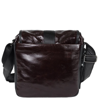 Чоловіча сумка The Bond з натуральної шкіри 1154-4 темно-коричнева з чорним