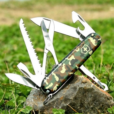 Складной нож Victorinox Huntsman 1.3713.94 (Зелёный камуфляж)