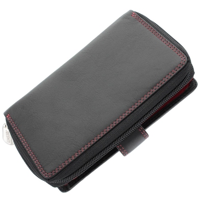 Жіночий гаманець з натуральної шкіри Visconti Colorado Ruby CD22 Black/Red