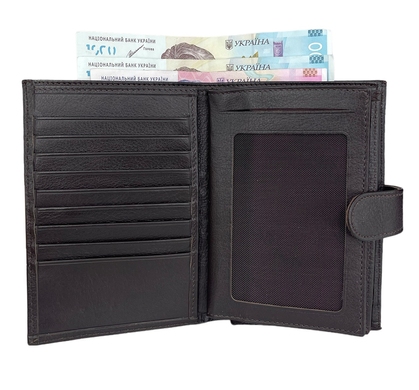 Мужское портмоне Tony Bellucci с отделением для паспорта TB625-4 темно-коричневое, Темно-коричневый