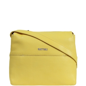 Женская сумка из натуральной итальянской кожи Mattioli 038-18C лимонного цвета, Лимонный