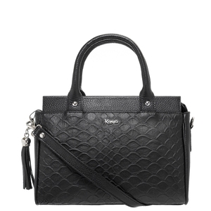 Женская сумка из натуральной кожи с тиснением Karya 2167-53/45 черная