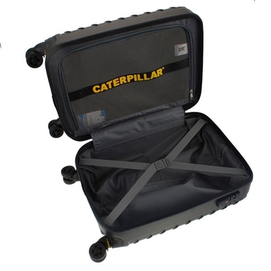 Валіза з ABS пластику на 4-х колесах CAT Industrial Plate 83552 (мала), CAT-InPlate-Чорний-01