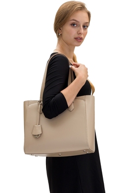 Женская сумка из натуральной итальянской кожи Mattioli 037-20C бежевого цвета, Бежевый