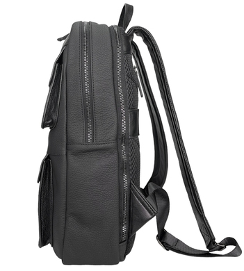 Шкіряний рюкзак на два відділи The Bond TBN1199-1 чорного кольору, Чорний, Зерниста