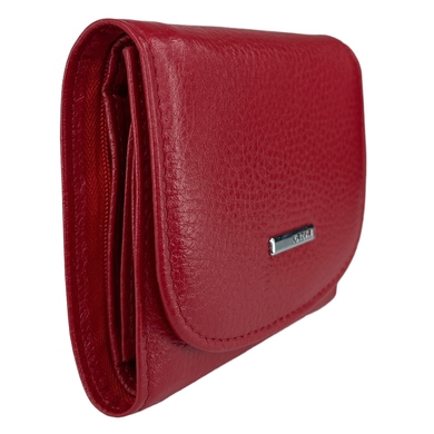 Кожаный кошелек на кнопке Karya из зернистой кожи KR2019-46 красного цвета