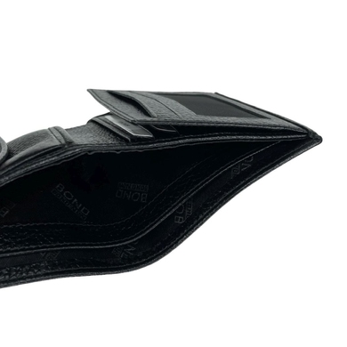 Невелике портмоне з натуральної шкіри Bond NON 593-281 чорного кольору, Чорний
