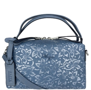 Женская сумка Karya из натуральной кожи с принтом 2229-0931 синего цвета