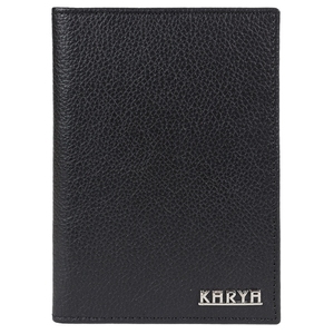 Обкладинка на паспорт з натуральної дрібнозернистої шкіри Karya 094-45 чорна