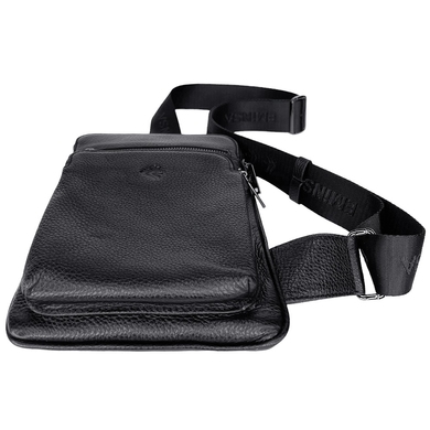 Men's leather sling bag Eminsa ES6246-18-1 black color