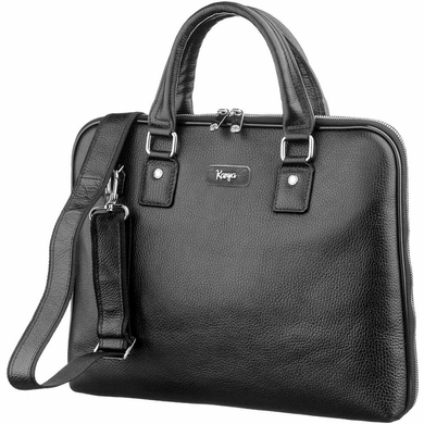 Деловая мужская сумка из натуральной кожи Karya 0649-45 черная