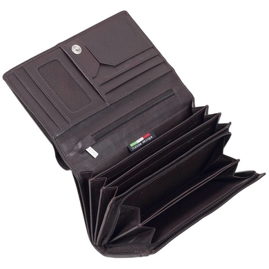 Жіночий шкіряний гаманець на кнопці Tony Perotti Cortina 5032 moro (коричневий)