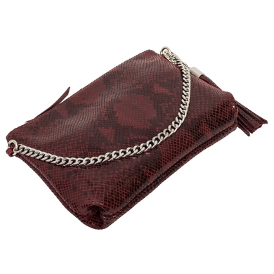 Жіноча сумка Mattioli 058-20C з натуральної італійської шкіри бордового кольору., Бордовий