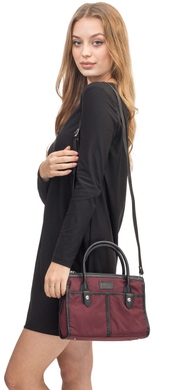 Женская текстильная сумка Vanessa Scani с натуральной кожей V051 бордового цвета , Бордовый