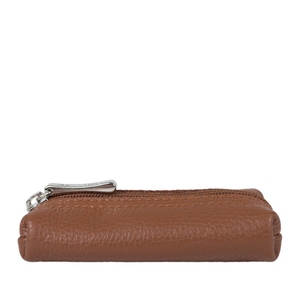 Шкіряна ключниця на блискавкціMattioli 078-20C дрібнозерниста карамельна