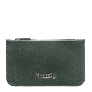 Кожаная ключница на молнии Mattioli 082-20C зеленого цвета